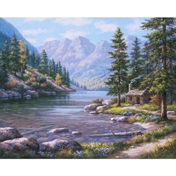 Other - DIY Painting By Numbers / Landscape View House Oil Picture Paint For Adults
